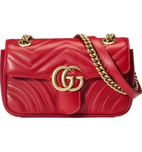 red gucci bag gold chain|gucci marmont mini chain bag.